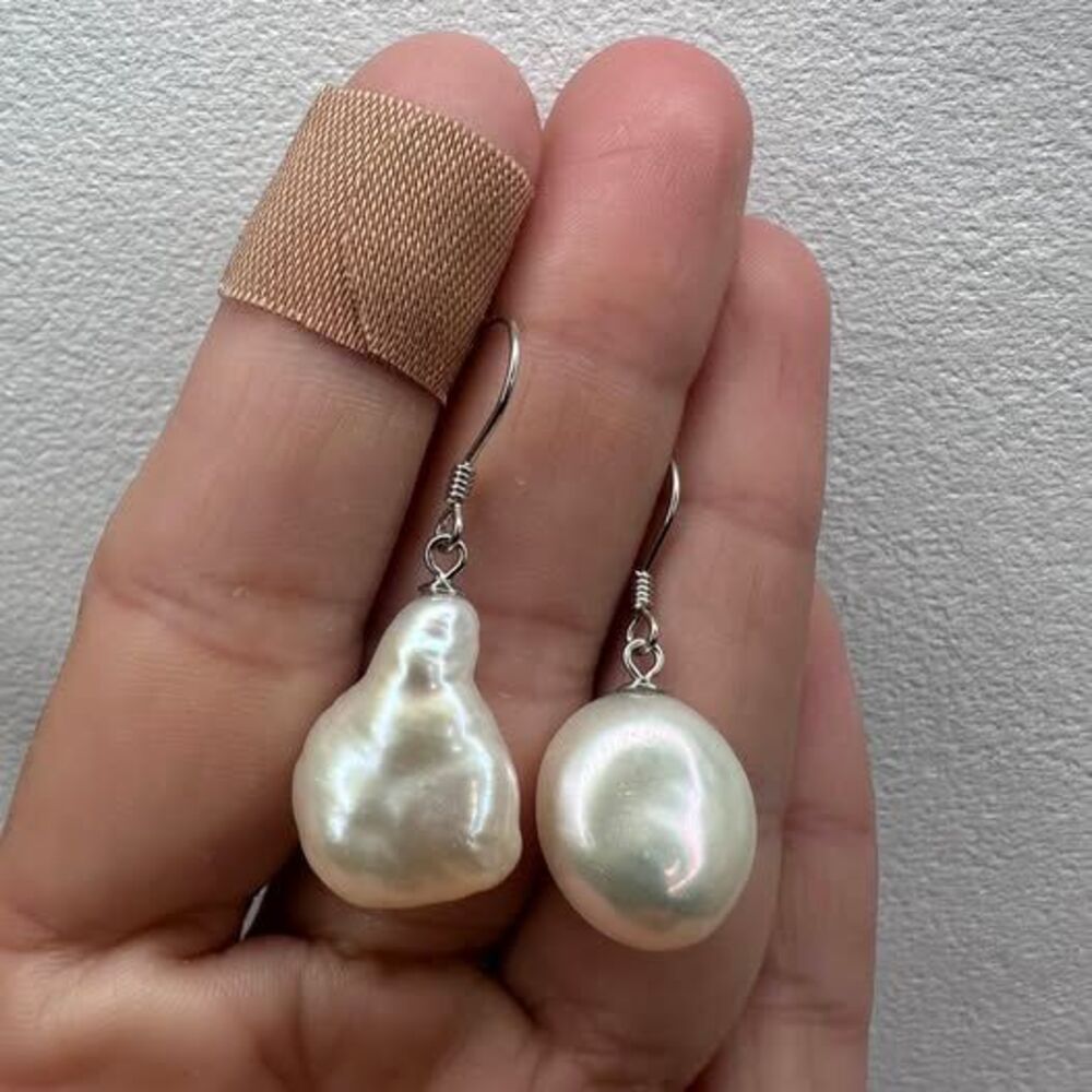 Asymmetric Baroque Pearl Drop Earrings